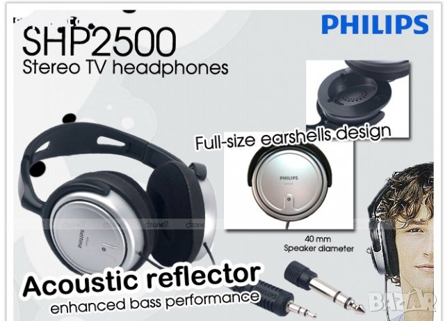 Слушалки Philips 2500 Големи Headphone Philips SHP2500 без микрофон, снимка 3 - Слушалки за компютър - 10178616