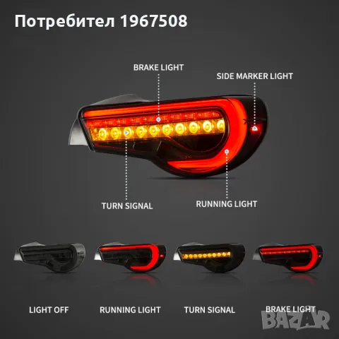 Фарове и стопове за Subaru BRZ Toyota GT86 Scion FR-S, снимка 9 - Части - 49581698