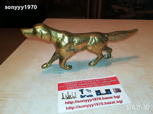 заявено-КУЧЕ-МЕД/МЕСИНГ МАСИВНА ТЕЖКА ФИГУРА ОТ АНГЛИЯ 2305221031, снимка 2 - Антикварни и старинни предмети - 36847452