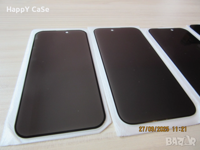 Apple iPhone 17 / Pro / Max / Air / PRIVACY ANTI-SPY Full Glue Стъклен протектор, снимка 9 - Фолия, протектори - 51829785