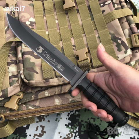 Тактически нож Columbia BLACK TACTICAL за самозащита лов 30,5см, снимка 7 - Ловно оръжие - 44809760