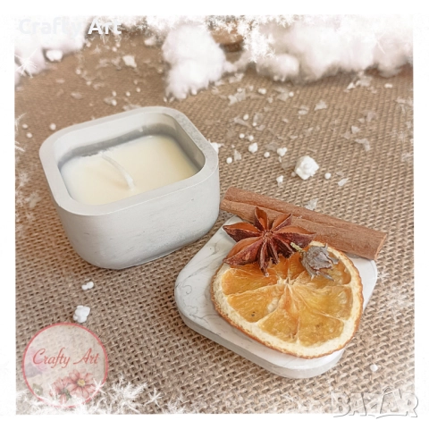 Ароматна соева свещ в керамична кутия ръчна изработка от естествени материали , снимка 2 - Декорация за дома - 51980236