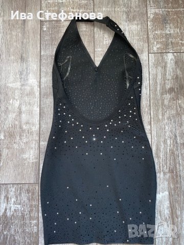 Черна бандажна къса рокля с камъни сваровски-Swarovski Crystal, снимка 10 - Рокли - 26748945