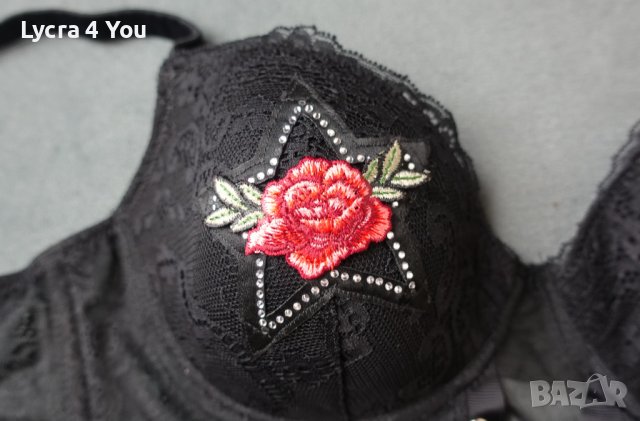 Intimissimi Lingerie 80C луксозен черен дантелен сутиен, снимка 10 - Бельо - 42831935