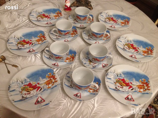 Vintage. Нов. Немски Коледен сервиз за кафе/чай и десерт 18 ел., снимка 8 - Сервизи - 36676658