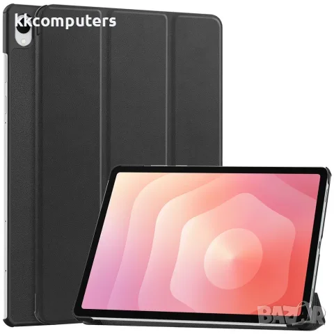 Калъф за Samsung Galaxy Tab S12+ от PU Кожа + PC с Tri-fold Стойка и Скрийн Протектор – 6 цвята