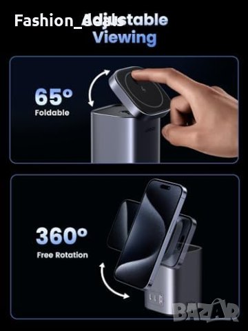 Ново UGREEN 100W USB C зарядно устройство с MagSafe безжична станция Айфон iPhone Лаптоп, снимка 10 - Друга електроника - 42322339