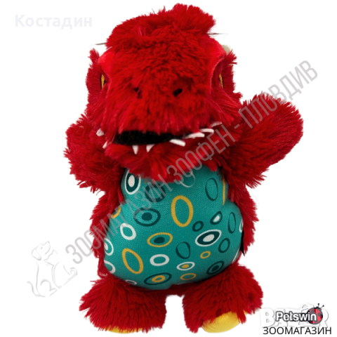 Пухкава Играчка за Куче - със Звук - Червена разцветка - Cuddly Toys Baby Dinosaurs - Pet Interest, снимка 2 - За кучета - 44684171