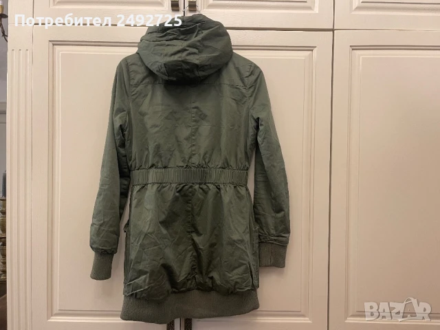 Яке дамско с качулка зелено каки, снимка 3 - Якета - 51131380