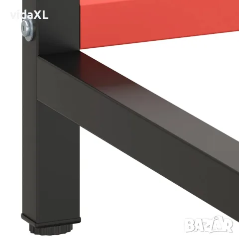 vidaXL Рамка за работна маса матово черно и червено 220x57x79 см метал, снимка 7 - Работни маси и бюра - 56146208