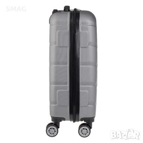 Куфар с колелца 87л, сив метален_1245728, снимка 3 - Куфари - 52189186