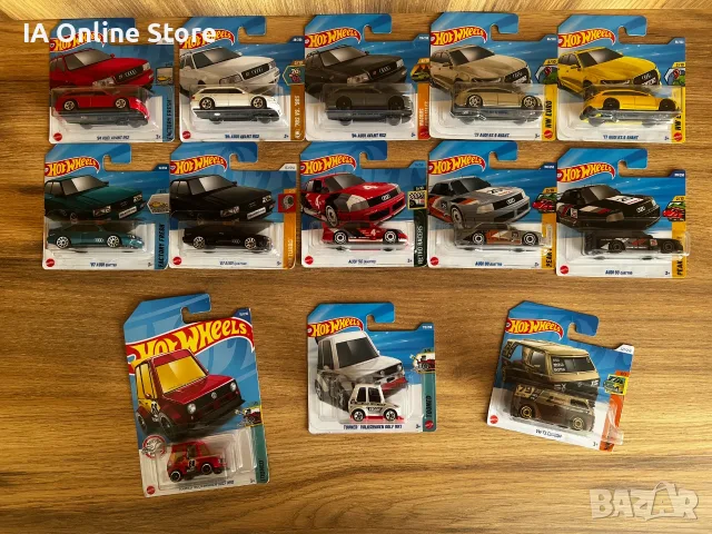 Hot Wheels Audi RS 6 Avant; 87 quattro; 94 RS2; 90 quattro; VW T3 Custom; Tooned Golf Mk1