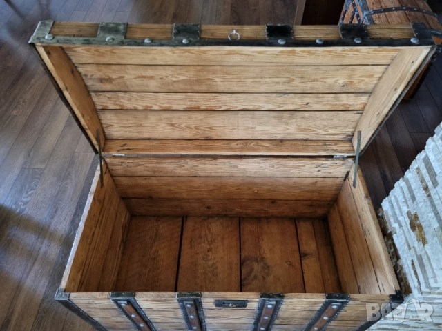Стар дървен сандък/ракла/скрин, снимка 7 - Антикварни и старинни предмети - 52441208