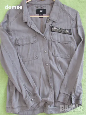 Дамска блуза цвят петрол Н&М размер 38, снимка 6 - Блузи с дълъг ръкав и пуловери - 48384483