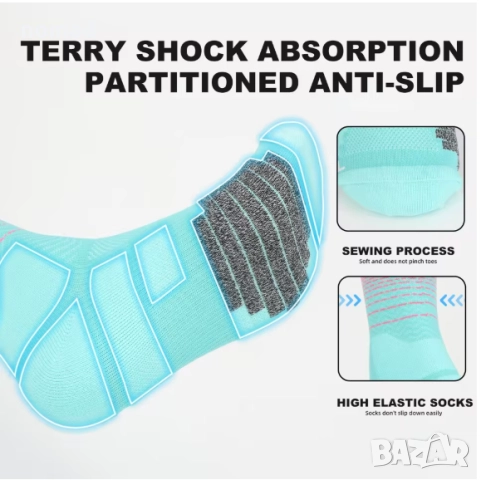 WRELS Спортни чорапи – омекотени, дишащи, снимка 5 - Спортна екипировка - 52709617