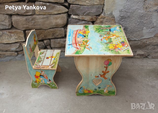рисувана маса и стол, снимка 4 - Мебели за детската стая - 33753857