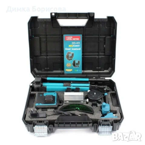 Самонивелиращ Лазерен Нивелир 4D с 16 Линии, Зелен Лазер, Тринога и Куфар, снимка 2 - Измервателни инструменти - 50533197