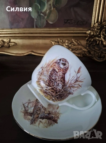 Винтидж голяма чаша с чинийка