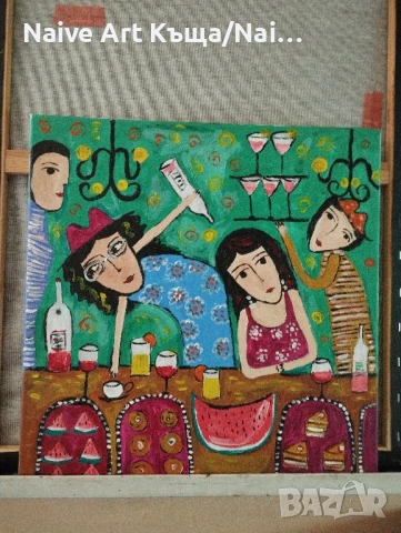 Картина платно маслени акрилни бои размер 42 /42, снимка 2 - Картини - 51015338