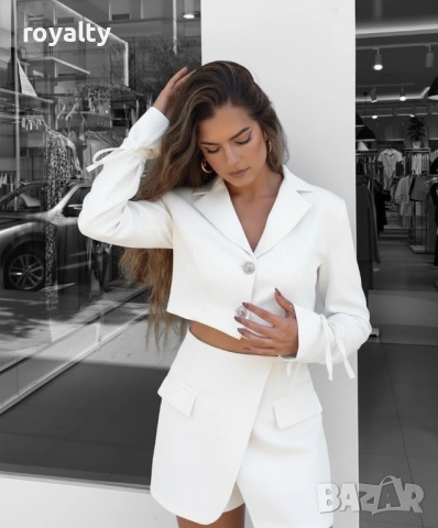 Бял Елегантен Дамски Комплект 