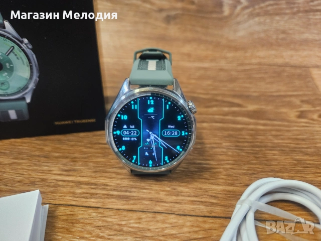 Smart watch HUAWEI WATCH GT 6 Green ATM-B19W Green Woven Strap 46 MM, GPS, HEART RATE MONITOR, SPO2