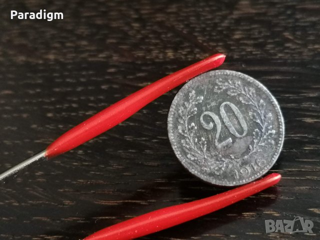 Монета - Австро-Унгария - 20 хелера | 1916г., снимка 2 - Нумизматика и бонистика - 31178349