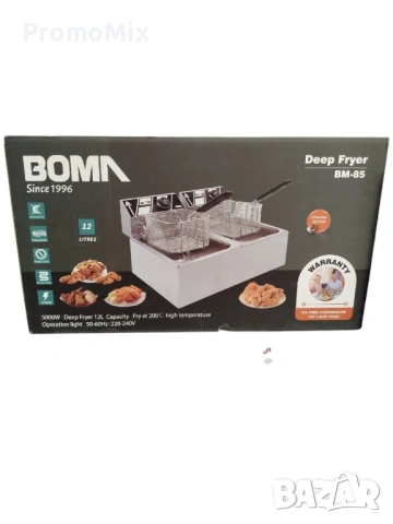  Професионален двоен фритюрник Boma BM85 5000W 12л 2х6л Professional Двоен фритюрник, снимка 4 - Фритюрници - 53086289
