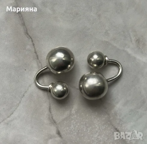 Сребърни масивни обеци 