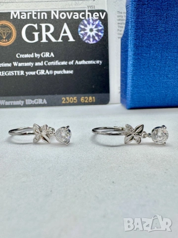 Сребърни обеци с мойсанит (Диамант) 0.5 карата
