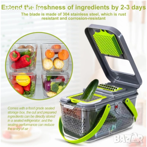 Многофункционално Кухненско Ренде 22-в-1 – Професионална Прецизност и Светкавично Готвене, снимка 7 - Други стоки за дома - 53369084