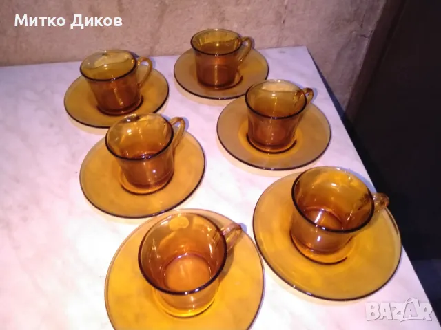 Сервиз за кафе чай 180 млл - 12 части 6 чаши фи  65 и 55мм и 6 чинийки фи 135мм Duralex Франция, снимка 4 - Сервизи - 48512397