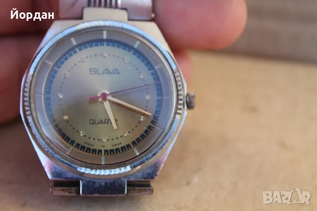 СССР оригинален часовник ''Слава'' кварц, снимка 2 - Мъжки - 47706882
