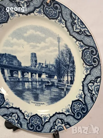 холандска декоративна порцеланова чиния за стена 22/2, снимка 2 - Декорация за дома - 49183035