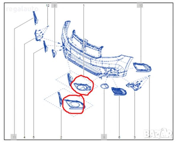 261520434R,261528810R,лява решетка халоген к-т две части DACIA LOGAN MCV 2 STEPWAY(K52)2016-, снимка 3 - Части - 53267746