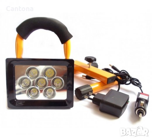 Мощен акумулаторен LED Прожектор BL-07 10W/100W, зарядни за 12 V и 220 V , снимка 2 - Къмпинг осветление - 37036773