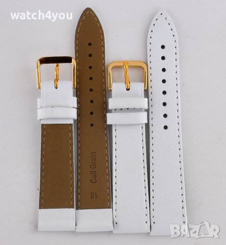 НОВА БЯЛА КАИШКА ОТ ЕСТЕСТВЕНА КОЖА.БЕЛИ КАИШКИ ЗА ЧАСОВНИЦИ.BIALA KAISHKA BQLA KAI{KA WHITE STRAP, снимка 4 - Каишки за часовници - 37700150