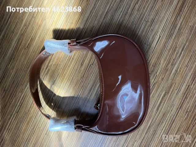 кафява лачена чанта by far