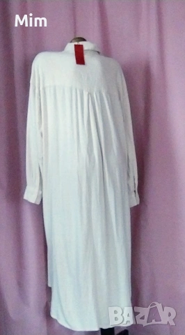 VRS  Fashion Бяла свободна дълга рокля с дълъг ръкав , снимка 4 - Рокли - 53941709