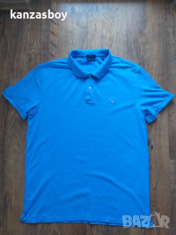 GANT The Original Polo Day Blue - страхотна мъжка тениска КАТО НОВА 2ХЛ, снимка 4 - Тениски - 44422145