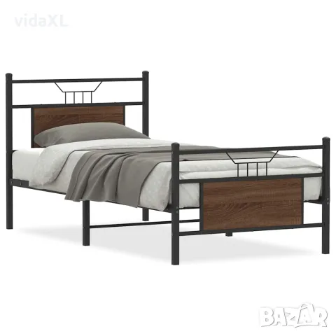 vidaXL Рамка за легло без матрак кафяв дъб 80x200 см инженерно дърво