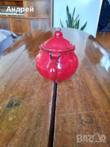 Стар емайлиран чайник #14, снимка 4 - Антикварни и старинни предмети - 35262085