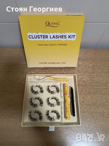 Комплект за удължаване на мигли QUEWEL, 6 чифта, естествен вид, снимка 1