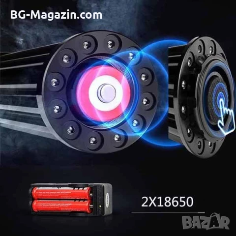 Мощен акумулаторен син лазер 5000mW батерии 18650 предпазни очила горящ палещ клечка кибрит балон, снимка 7 - Друга електроника - 51040547