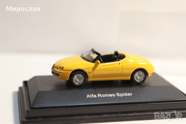 SCHUCO?? H0 1/87 ALFA ROMEO SPIDER КОЛИЧКА КАМИОН МОДЕЛ, снимка 2 - Колекции - 53201210