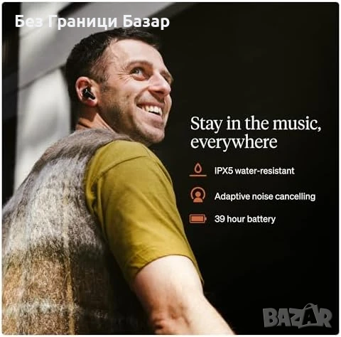 Нови True Wireless ANC слушалки Cambridge A100 с бас и LDAC звук Buds, снимка 5 - Bluetooth слушалки - 51208028