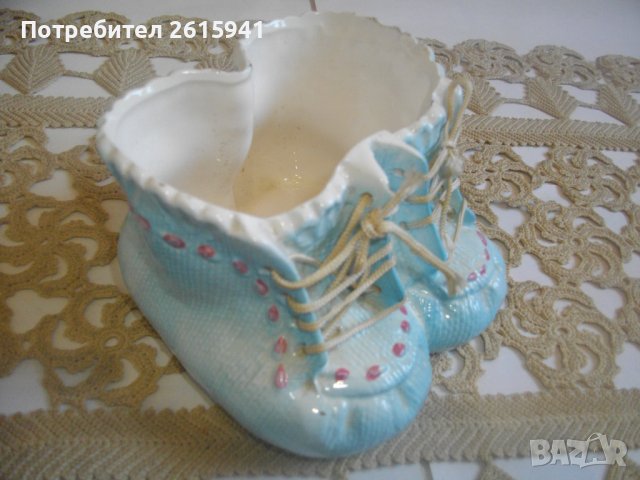 Винтидж 1960г-Япoнска INARCO-Порцеланова Фигура-Детски Обувки/Ваза-Отлична, снимка 7 - Статуетки - 39898150