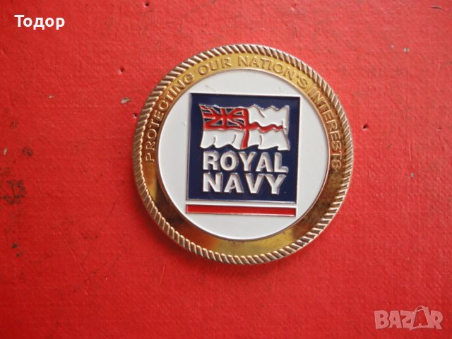 Позлатен морски британски плакет монета , снимка 4 - Колекции - 42232873