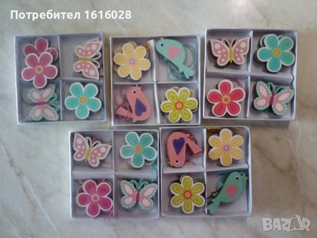 Нови дървенни Арт декорации Пеперуди,цветя,пиленца и др, снимка 6 - Декорация за дома - 37345343