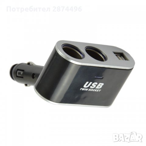 01002 Разклонител за автомобилна запалка с две гнезда и 2 x USB, снимка 3 - Аксесоари и консумативи - 34560188