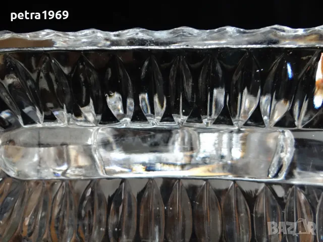 Кристален свещник за три свещи, снимка 7 - Антикварни и старинни предмети - 49235791